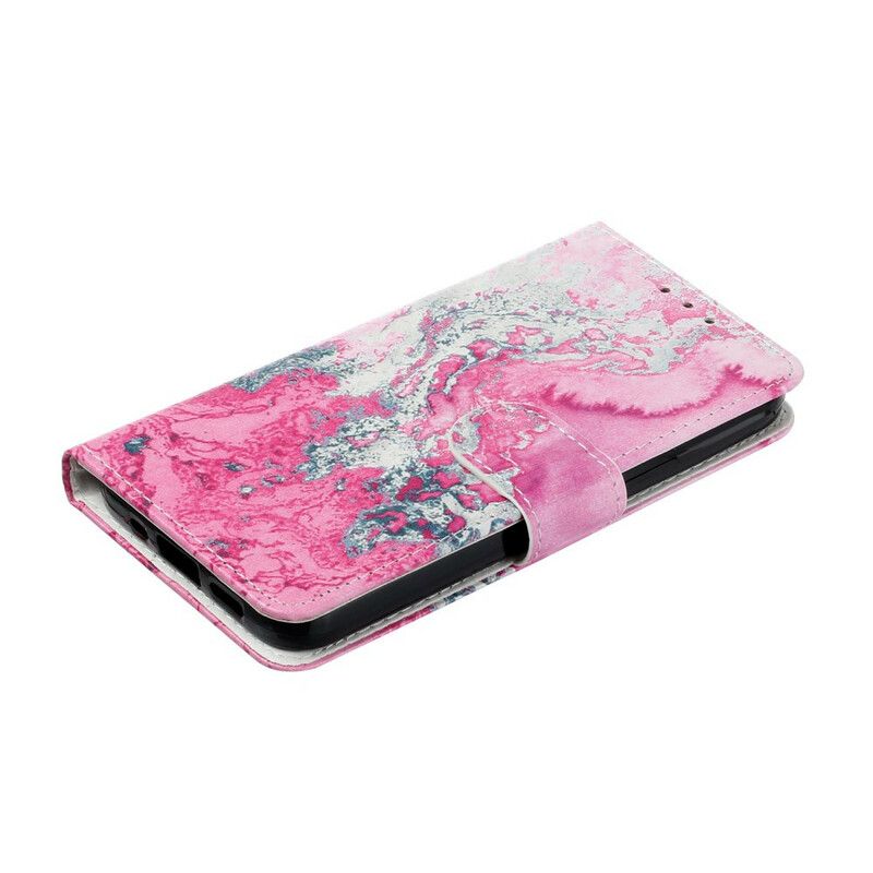 Leren Hoesje iPhone 13 Marmer Bescherming Hoesje