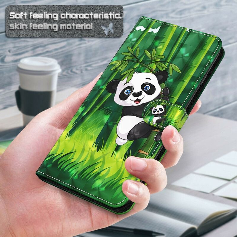 Leren Hoesje iPhone 13 Panda En Bamboe Bescherming Hoesje