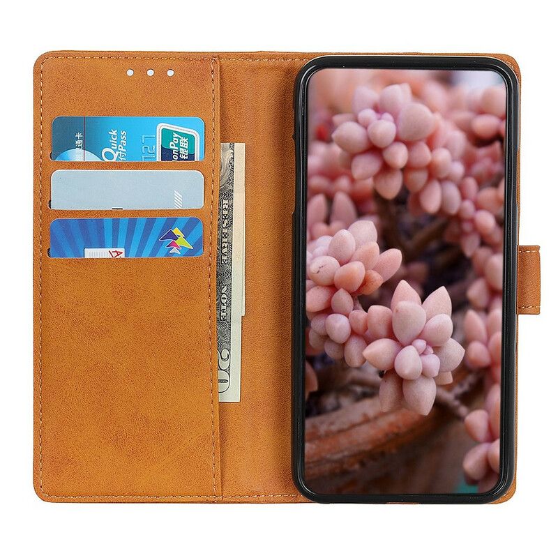 Leren Hoesje iPhone 13 Retro Mat Leereffect Bescherming Hoesje