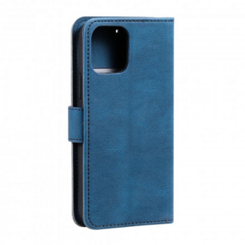 Leren Hoesje iPhone 13 Skin-touch Naden