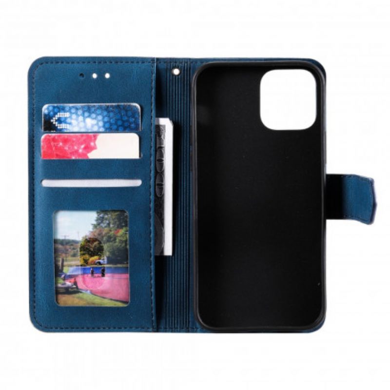 Leren Hoesje iPhone 13 Skin-touch Naden