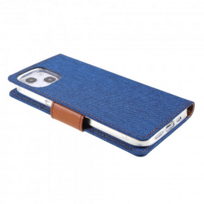 Leren Hoesje iPhone 13 Tweekleurige Mercury Goospery-stof Bescherming Hoesje