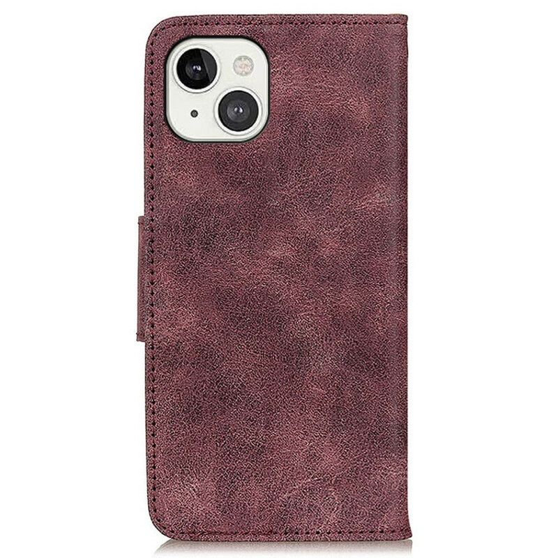 Leren Hoesje iPhone 13 Vintage Splitleer