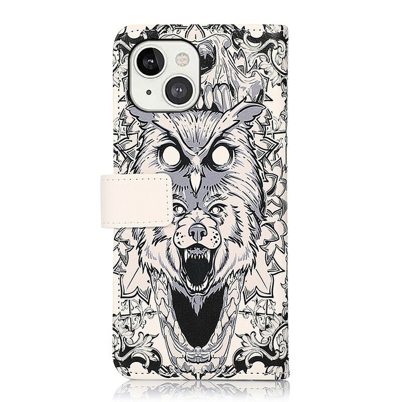 Leren Hoesje iPhone 13 Woeste Dieren