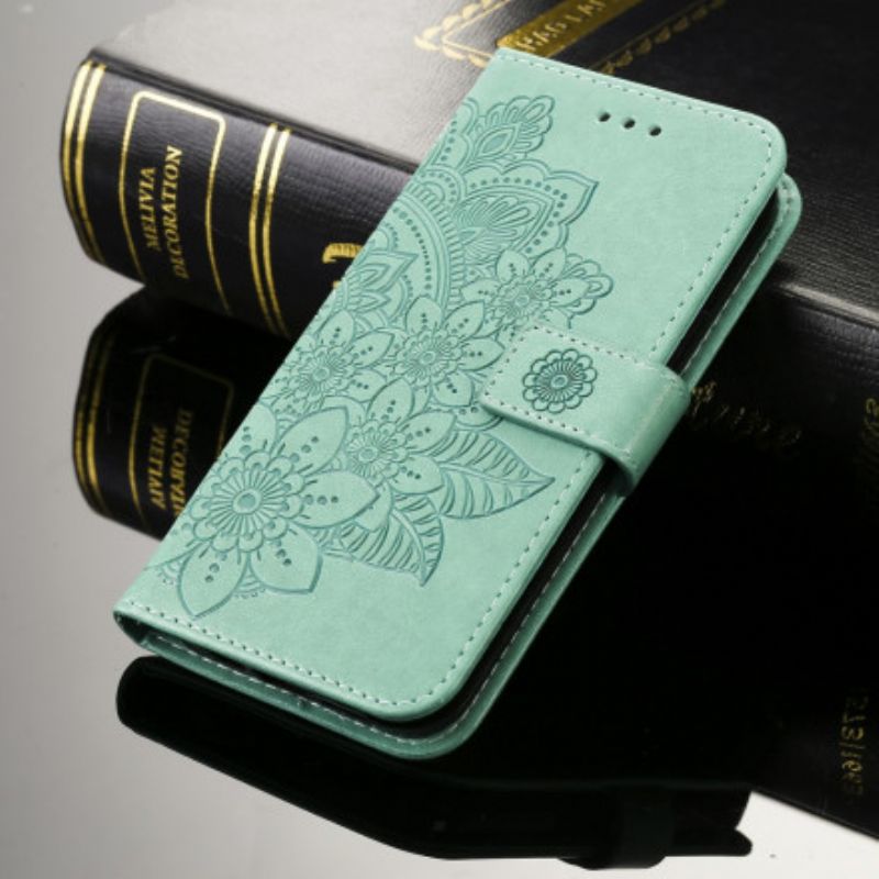 Leren Hoesje Voor iPhone 13 Bloemenprint