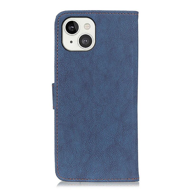 Leren Hoesje Voor iPhone 13 Kunstleer Split Retro Khazneh