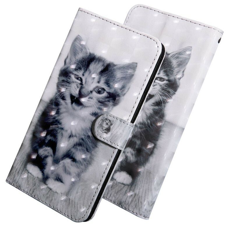 Leren Hoesje Voor iPhone 13 Lichtvlek Ignace The Kitten