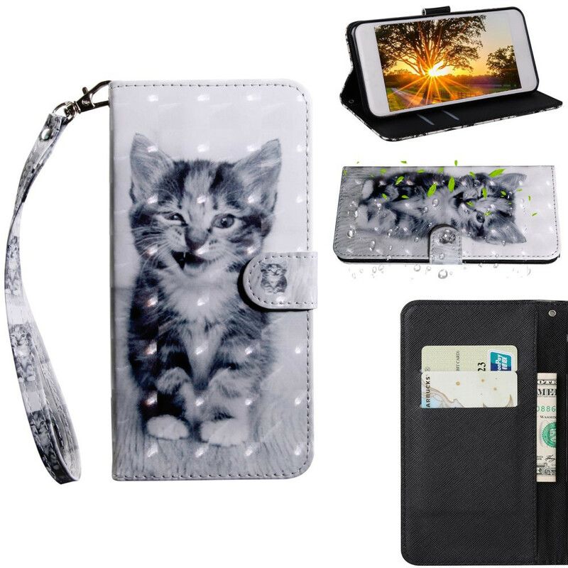 Leren Hoesje Voor iPhone 13 Lichtvlek Ignace The Kitten