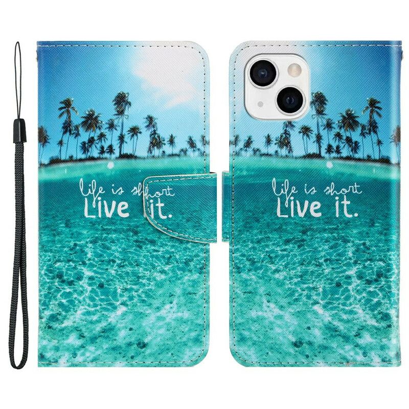 Leren Hoesje Voor iPhone 13 Live It Strappy