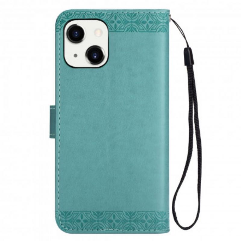 Leren Hoesje Voor iPhone 13 Mandala Select Met Riem