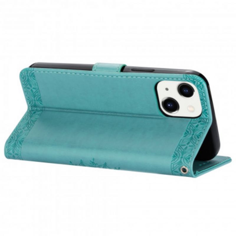 Leren Hoesje Voor iPhone 13 Mandala Select Met Riem