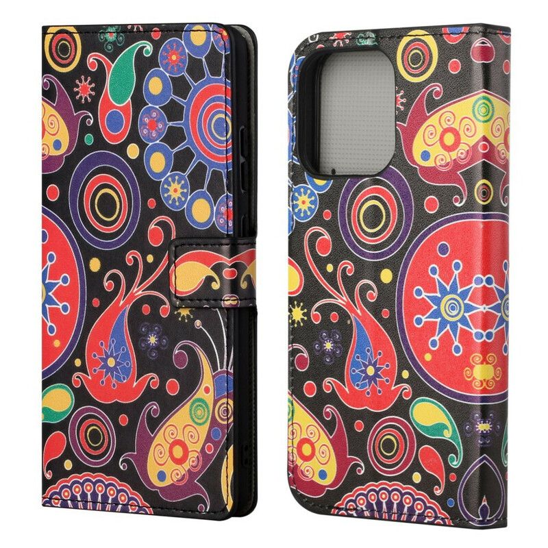 Leren Hoesje Voor iPhone 13 Ontwerp Galaxy