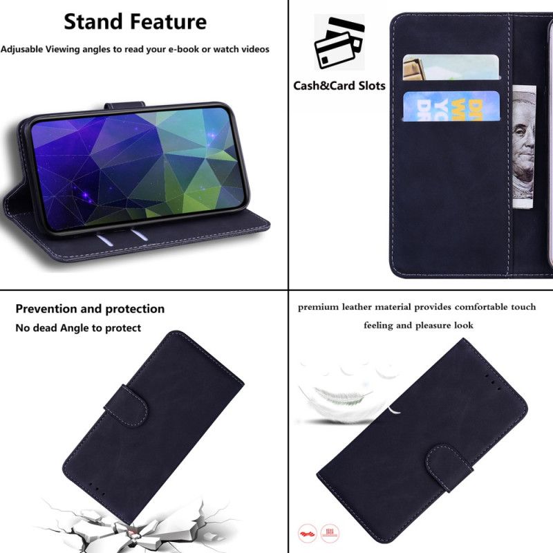 Flip Case Leren Oppo Reno 12f 5g Klassiek Suède-effect