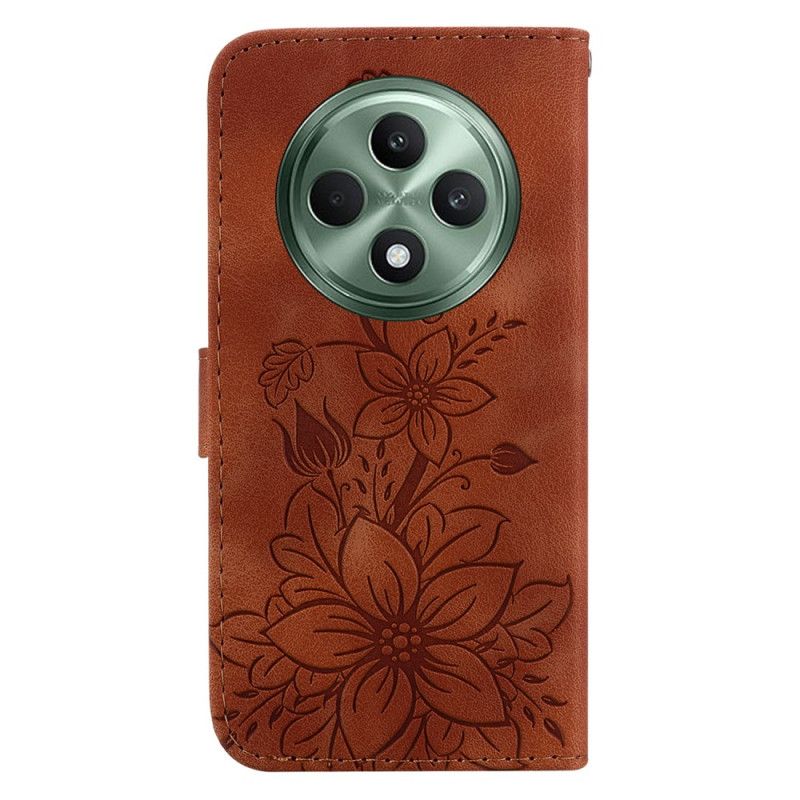 Flip Case Leren Oppo Reno 12f 5g Leliebloemen