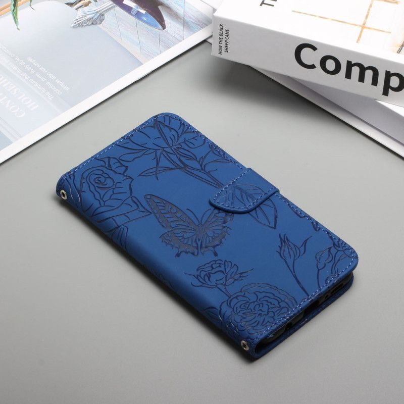 Folio-hoesje Oppo Reno 12f 5g Vlinderprint Met Bandje