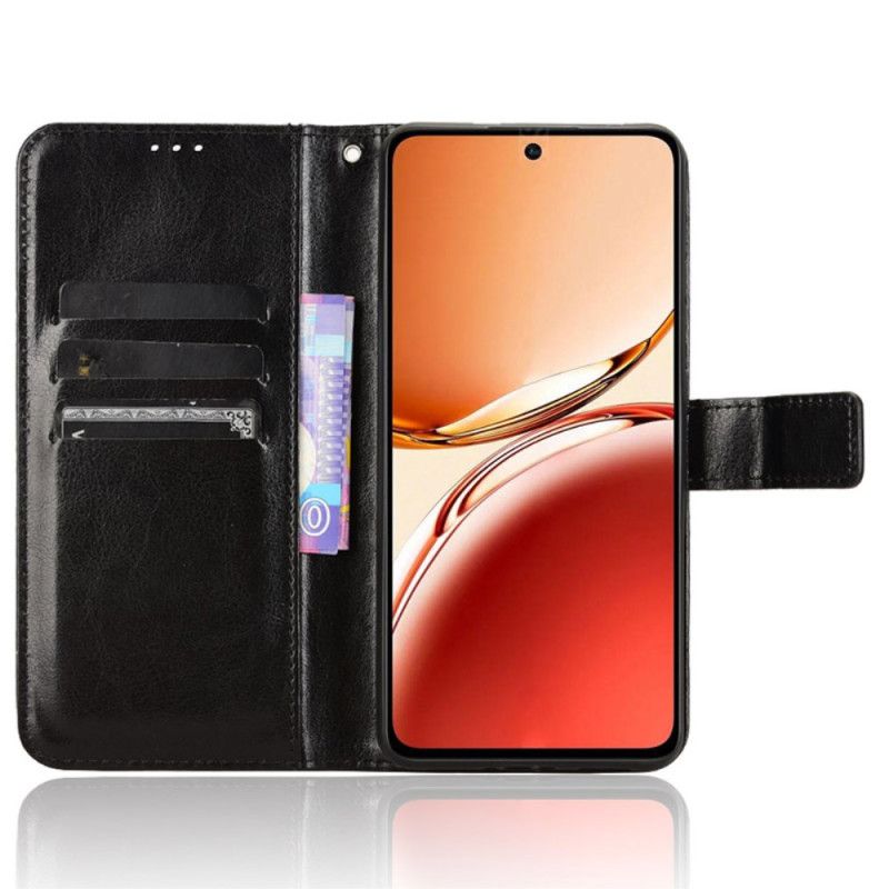 Leren Hoesje Oppo Reno 12f 5g Flitsend Kunstleer Met Riempje Bescherming Hoesje