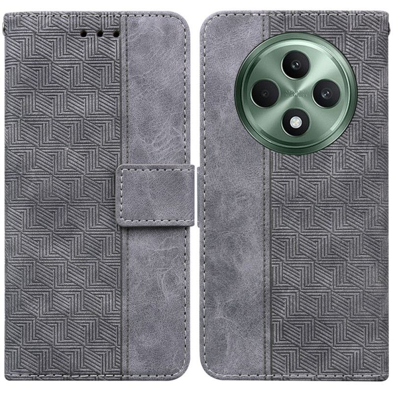 Leren Hoesje Oppo Reno 12f 5g Geweven Patroon Bescherming Hoesje