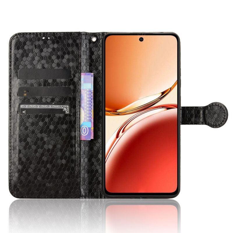 Leren Hoesje Oppo Reno 12f 5g Glanzende Stippen Met Bandje Bescherming Hoesje