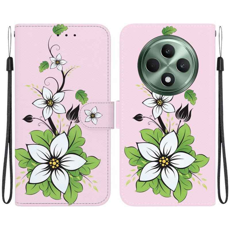 Leren Hoesje Oppo Reno 12f 5g Lelie In Riem