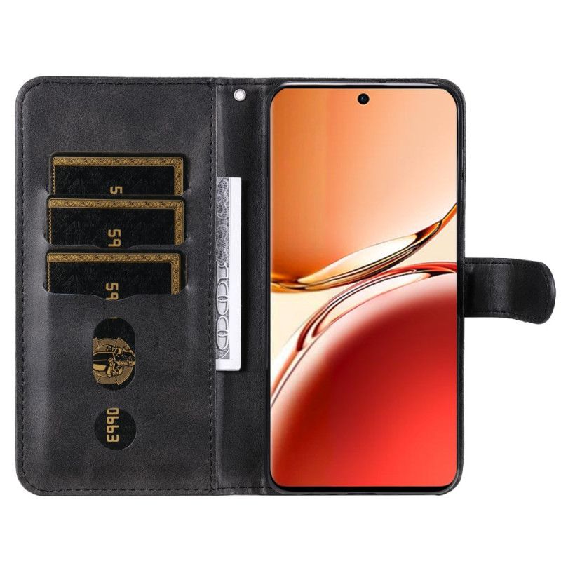 Leren Hoesje Oppo Reno 12f 5g Portemonnee Met Ritssluiting Bescherming Hoesje