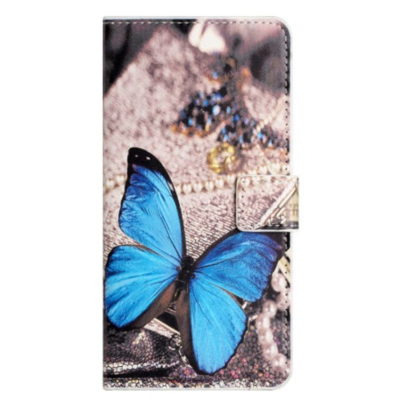 Folio-hoesje voor iPhone 15 Plus Blauwe Vlinder