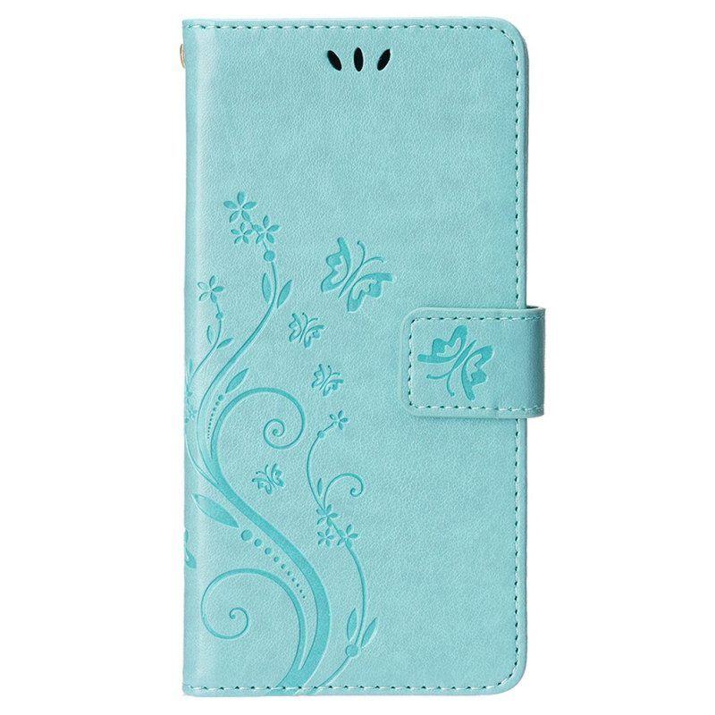 Folio-hoesje voor iPhone 15 Plus Bloemen En Vlinders