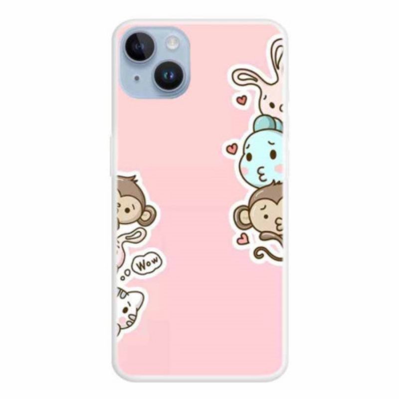 Hoesje voor iPhone 15 Plus Dieren Wauw