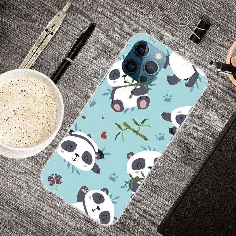 Cover Hoesje iPhone 13 Pro Max Telefoonhoesje Stapel Panda's