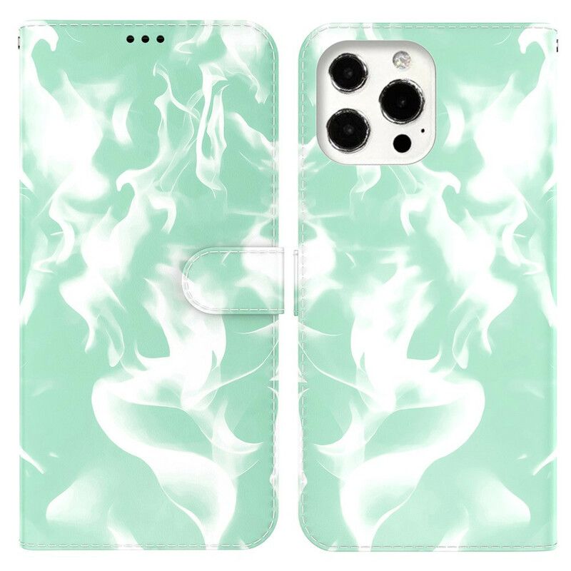 Flip Case Leren iPhone 13 Pro Max Abstract Patroon