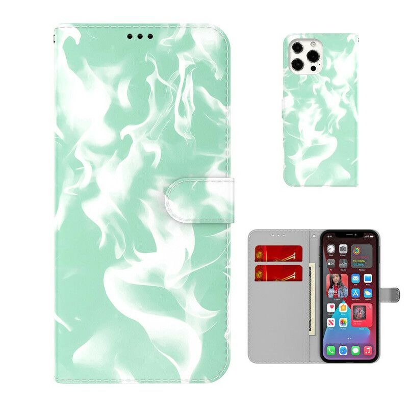 Flip Case Leren iPhone 13 Pro Max Abstract Patroon