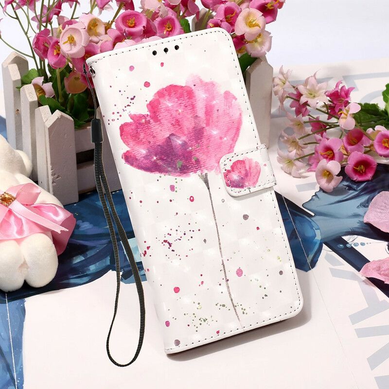 Flip Case Leren iPhone 13 Pro Max Poppy Aquarel