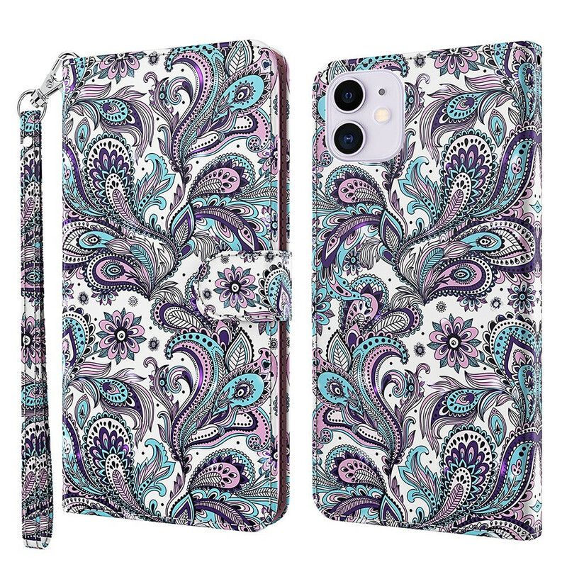 Folio-hoesje iPhone 13 Pro Max Bloemen Patronen