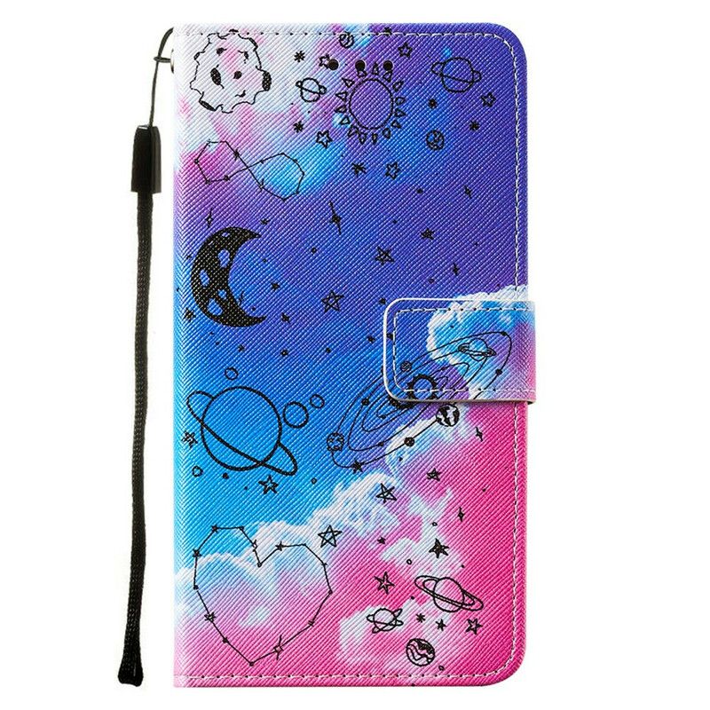 Folio-hoesje iPhone 13 Pro Max Hart En Planeten