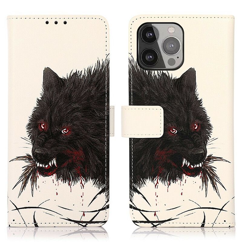 Folio-hoesje iPhone 13 Pro Max Hongerige Wolf