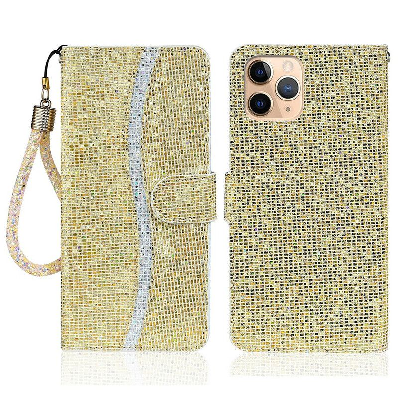 Folio-hoesje iPhone 13 Pro Max Telefoonhoesje Glitter S-ontwerp