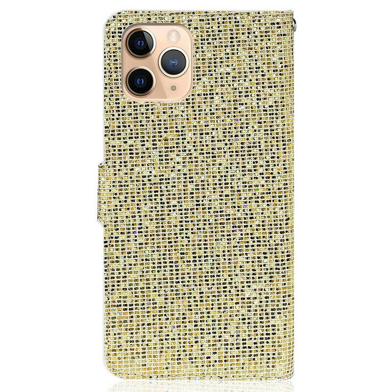 Folio-hoesje iPhone 13 Pro Max Telefoonhoesje Glitter S-ontwerp