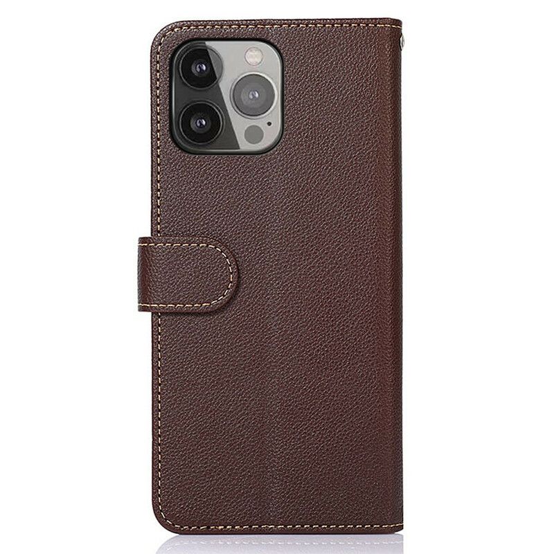 Folio-hoesje iPhone 13 Pro Max Telefoonhoesje Litchi-stijl Rfid Khazneh