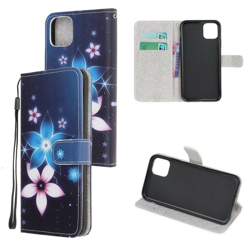 Folio-hoesje iPhone 13 Pro Max Telefoonhoesje Lunar Strappy Flowers