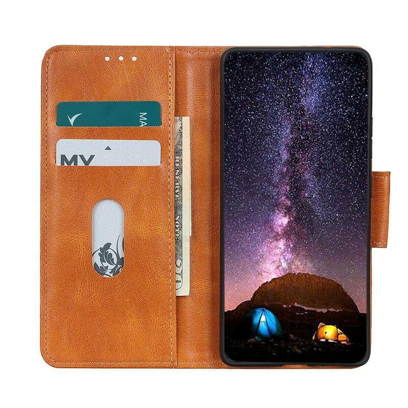 Folio-hoesje iPhone 13 Pro Max Telefoonhoesje Omkeerbare Sluiting Met Leereffect