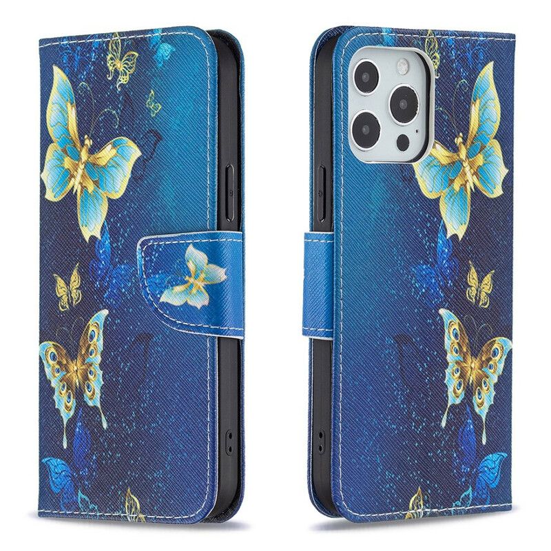 Folio-hoesje iPhone 13 Pro Max Telefoonhoesje Ongelooflijke Vlinders