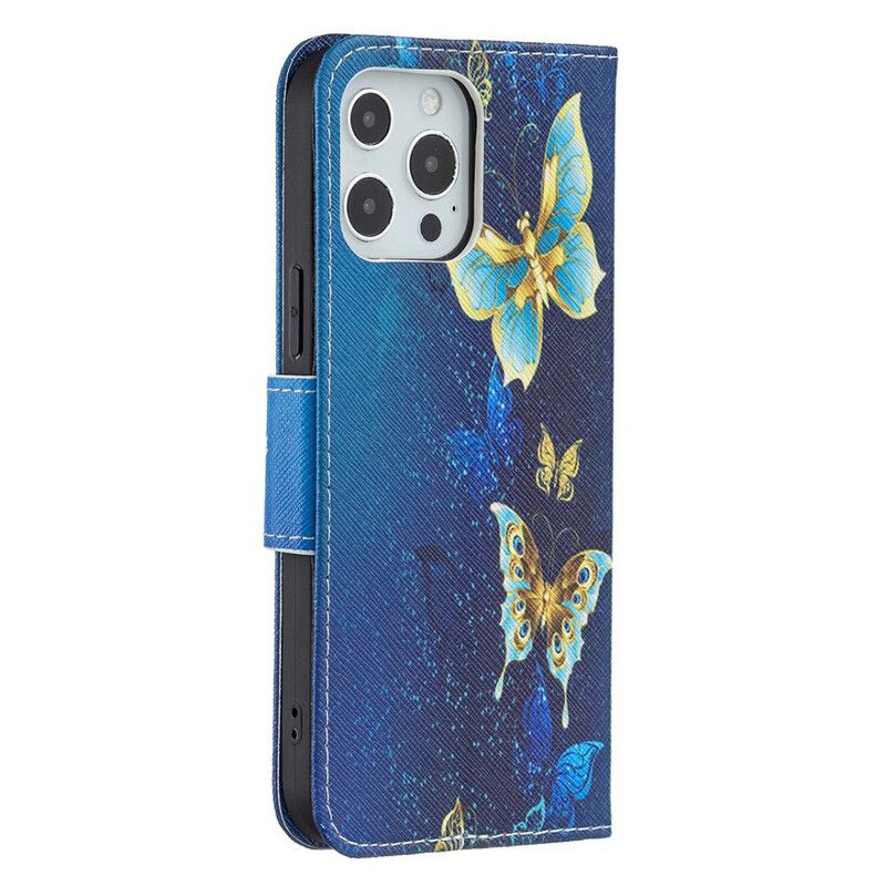 Folio-hoesje iPhone 13 Pro Max Telefoonhoesje Ongelooflijke Vlinders