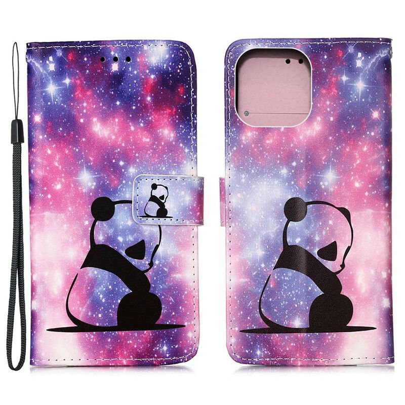 Folio-hoesje iPhone 13 Pro Max Telefoonhoesje Panda Galaxy