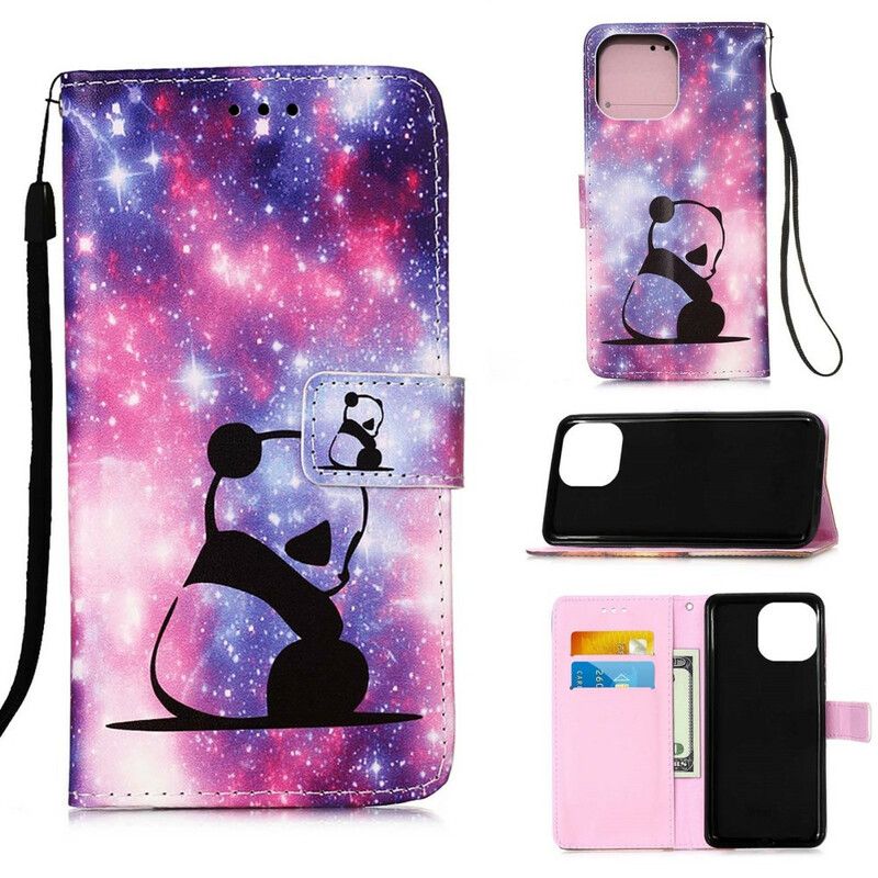 Folio-hoesje iPhone 13 Pro Max Telefoonhoesje Panda Galaxy