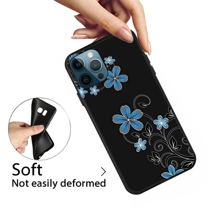 Hoesje iPhone 13 Pro Max Blauwe Bloemen