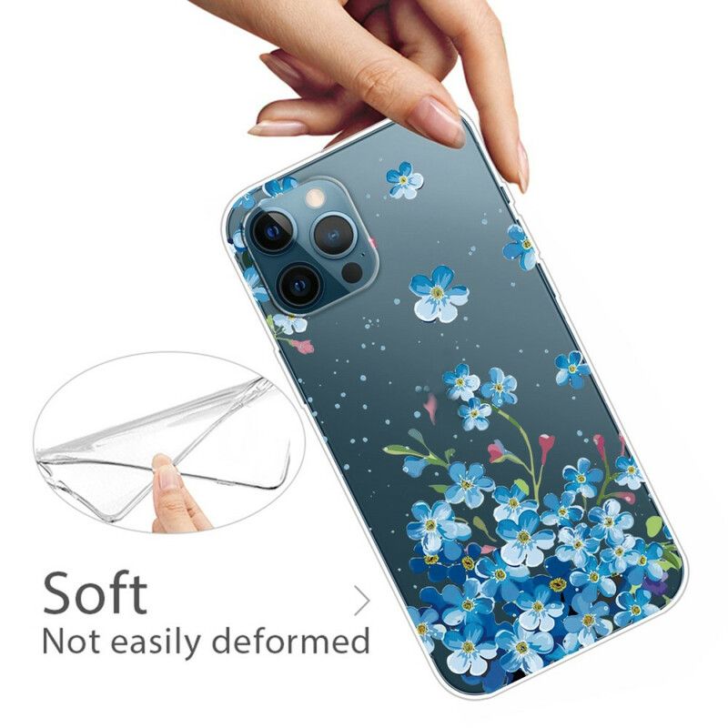 Hoesje iPhone 13 Pro Max Boeket Blauwe Bloemen Bescherming Hoesje