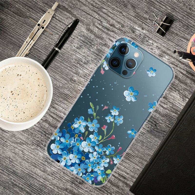 Hoesje iPhone 13 Pro Max Boeket Blauwe Bloemen Bescherming Hoesje