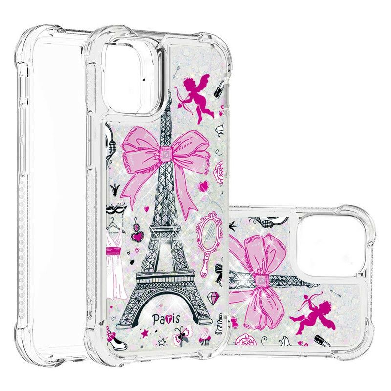 Hoesje iPhone 13 Pro Max De Eiffeltoren Pailletten