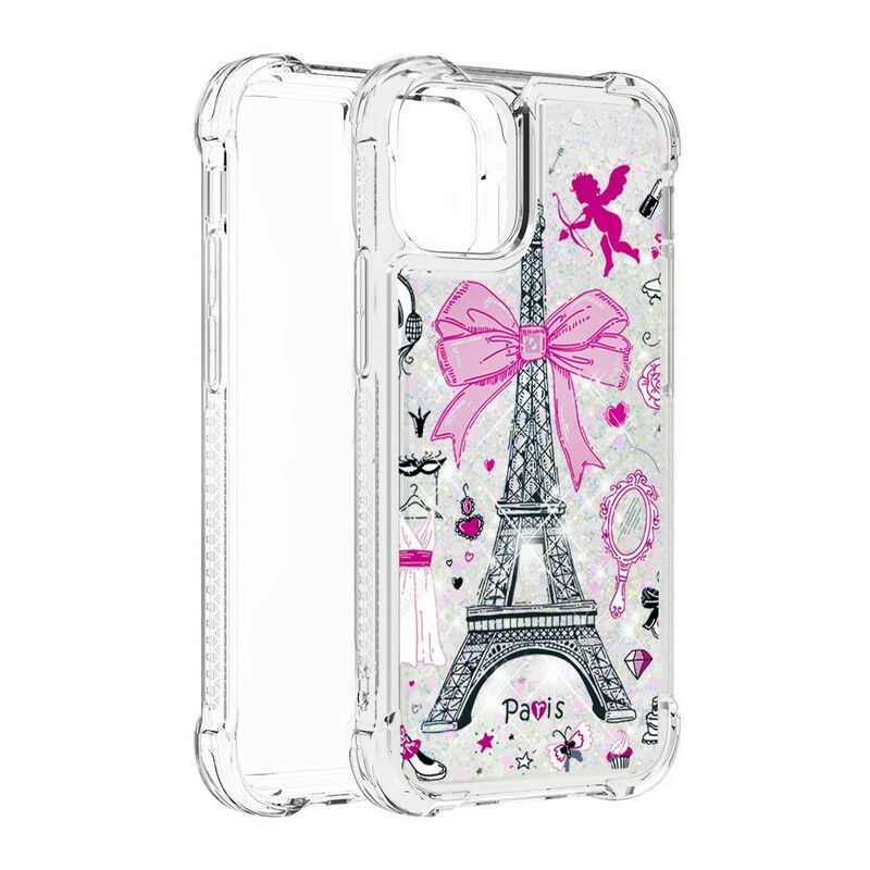 Hoesje iPhone 13 Pro Max De Eiffeltoren Pailletten