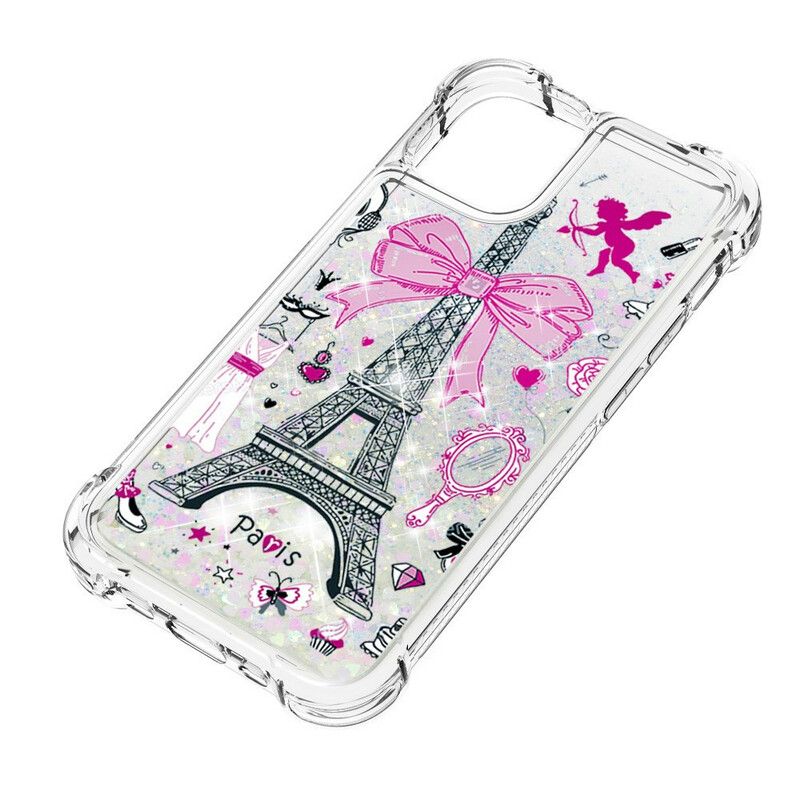 Hoesje iPhone 13 Pro Max De Eiffeltoren Pailletten