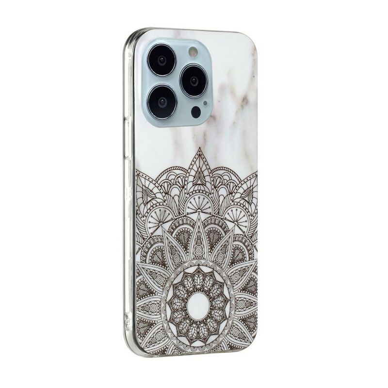 Hoesje iPhone 13 Pro Max Gemarmerde Mandala